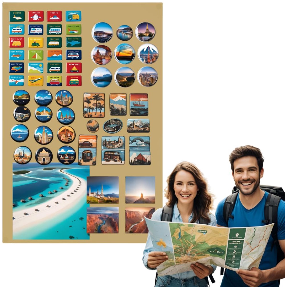 Anwicar Rechthoekige Magneet Bord - Magnetisch memobord - Magnetisch prikbord - Gold