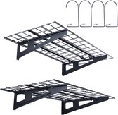 VEVOR Set van 2 Garageplanken 1220x620x200mm Gereedschapsopslag 113,4 Per Laag Gereedschapshouder Muur 122x61cm Plankruimte Opbergplanken Metalen Plank Gereedschapsorganizer Wandplanken