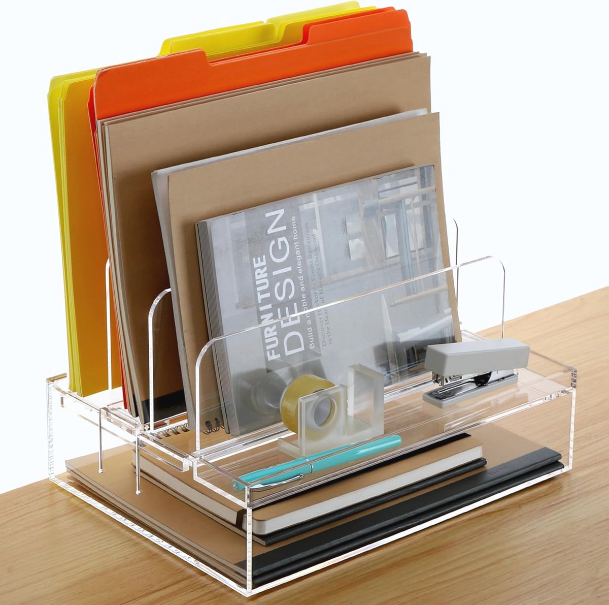 Acryl Bureau Organizer en Kantooraccessoires voor Sleutel en Documenten