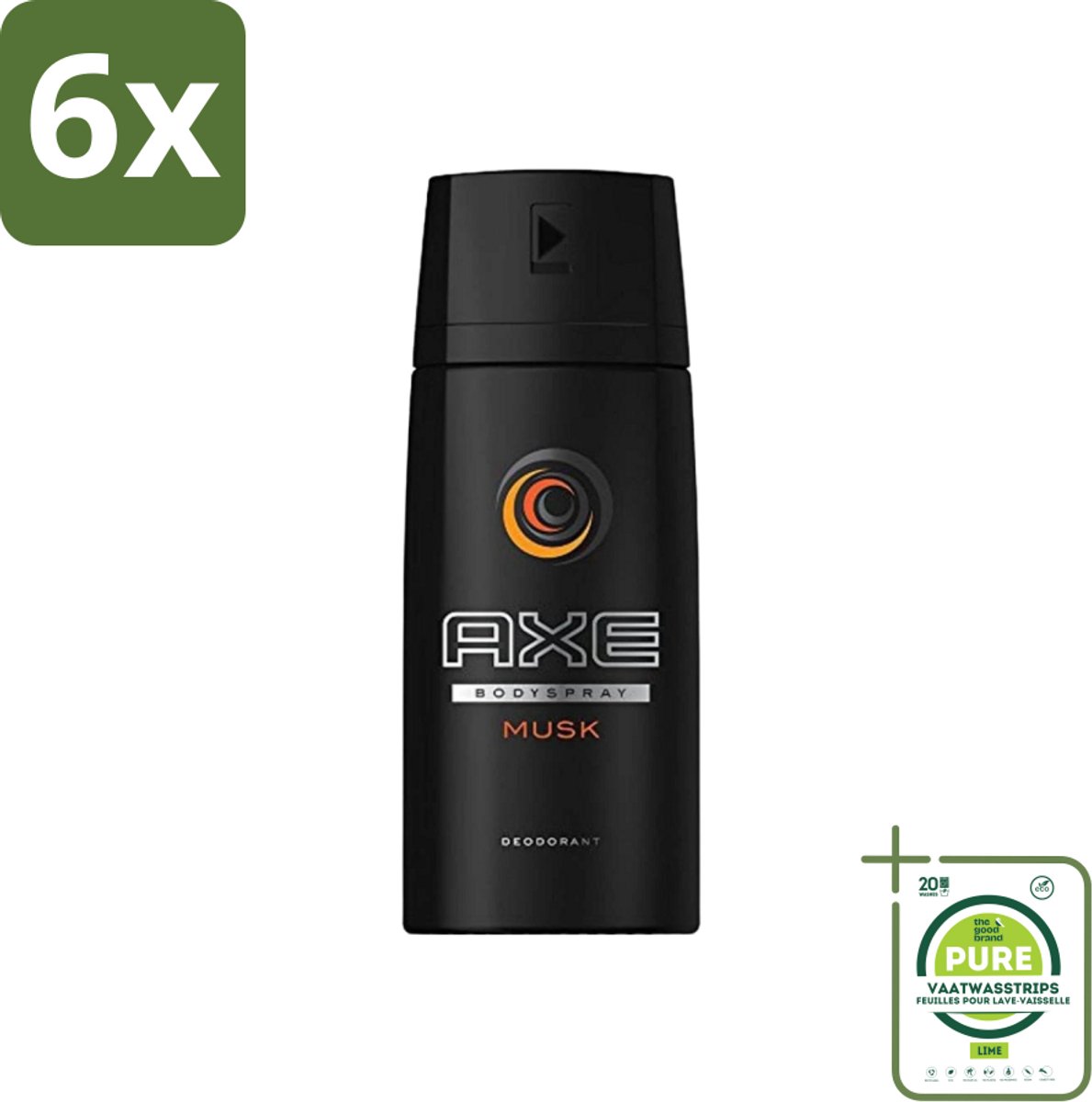 Axe - Deodorant Bodyspray - Musk - 150 ml - Voordeelverpakking - 6 stuks - Mannen deodorant - Musk geur