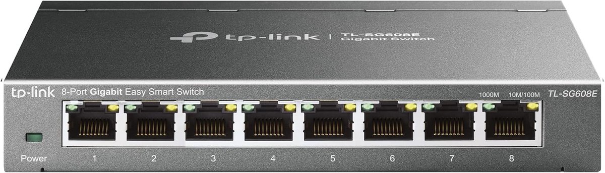 8-Poorts Gigabit Smart Managed Netwerkswitch - Plug and Play, Metalen Behuizing, QoS, IGMP-Snooping, VLAN, Centrale Beheer, Energiebesparend