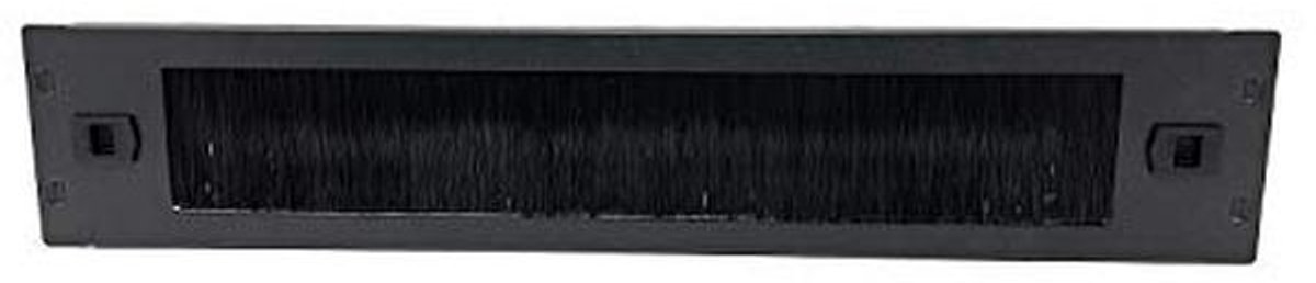 19 inch 2 HE Stalen U-Rackpaneel Blindplaat met Borstellijst - Gereedschapsloze Montage voor Netwerkkasten