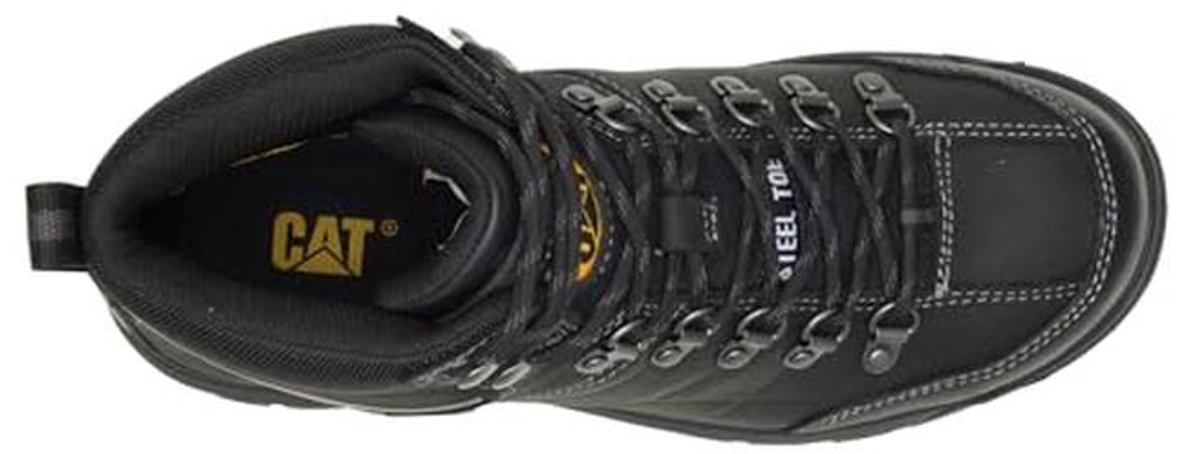 Waterproof Steel Toe Construction Boots for Men - Black, Size 6.5