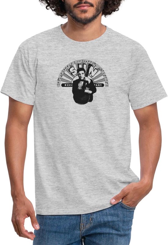 Elvis Presley Elvis Met Gitaar & Sun Records Logo T-Shirt Heren