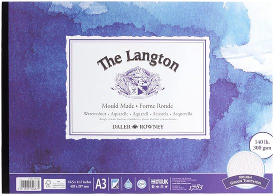 Foto: Aquarelpapierblok 300 g m a3 eenzijdig gelijmd zuurvrij 12 natuurwitte vellen voor professionele kunstenaars