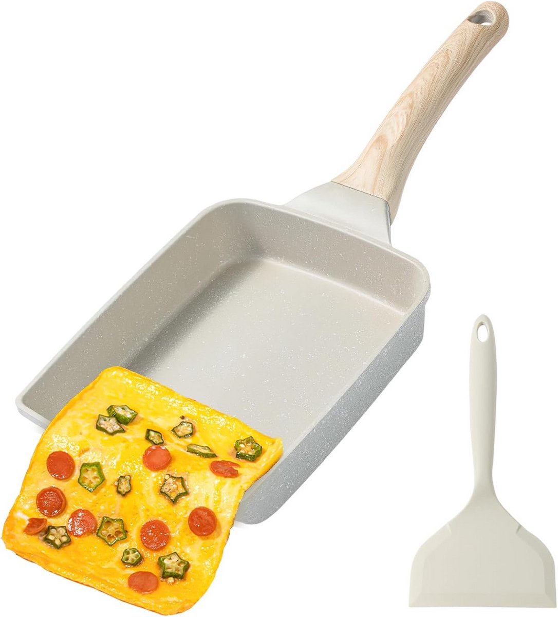 Tamagoyaki Pan - Japanse Omelet Pan, Antiaanbak Rechthoekige Koekenpan voor Gasfornuis en Inductiekookplaat