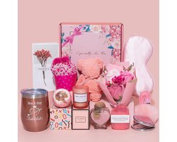 Unieke Verjaardagscadeaus Set voor Vrouwen - Geschenken Mand Ideeën en Wijn Tuimelaar Set