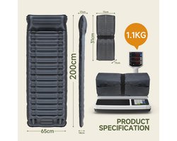 Zelfopblaasbare Campingmat met Voetpomp - 14 cm Dikte, Optimaal Comfort voor Outdoor Avonturen