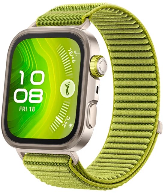 HUAWEI WATCH FIT 4 Pro - Groen geweven horlogeband | Ultra slank design | ECG Functie | Geavanceerde sportmodi | Tot 10 dagen batterijduur | Compatible met iOS & Android