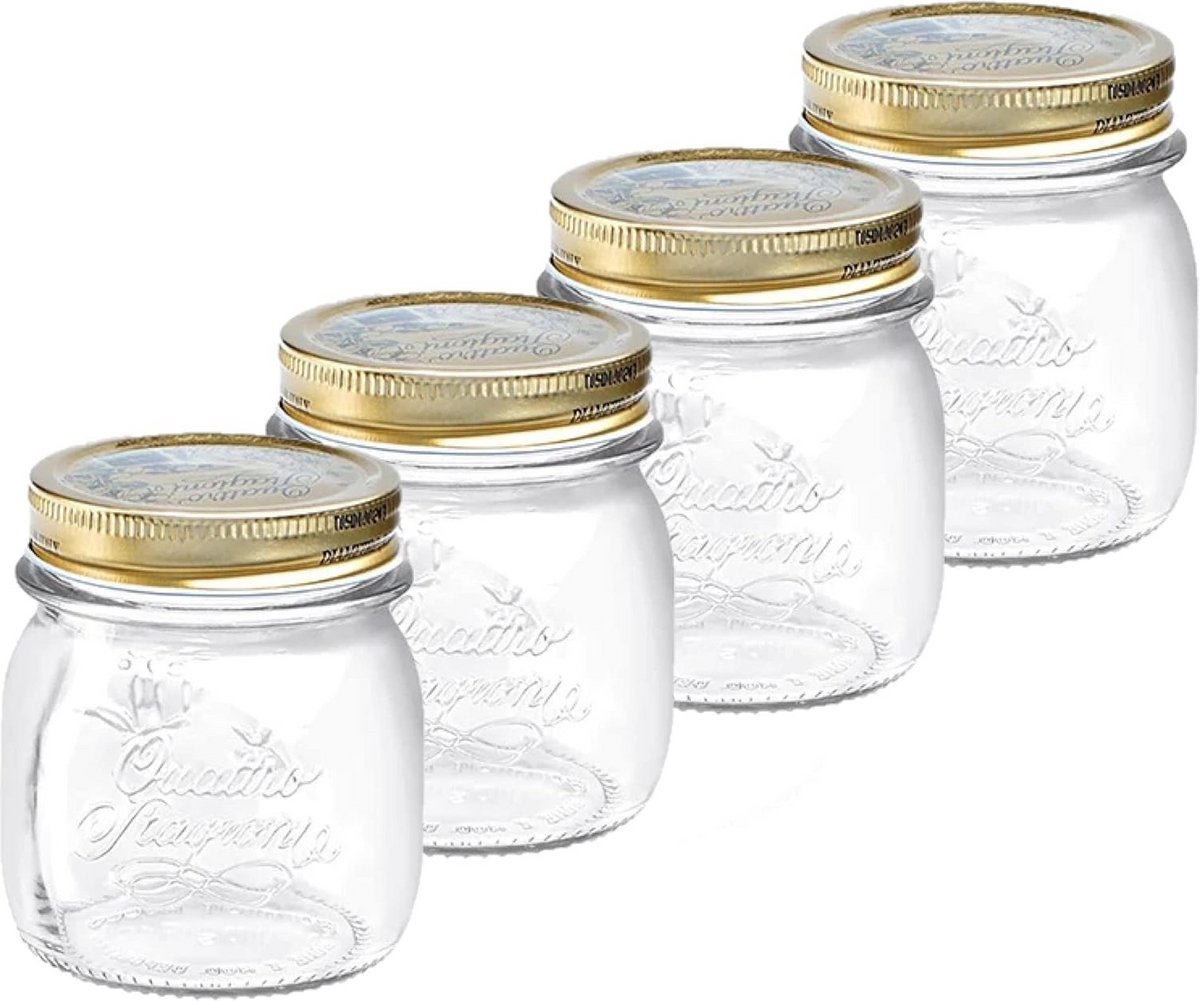 Luchtdichte Inmaakglazen 15 CL - Set van 4 - Transparant