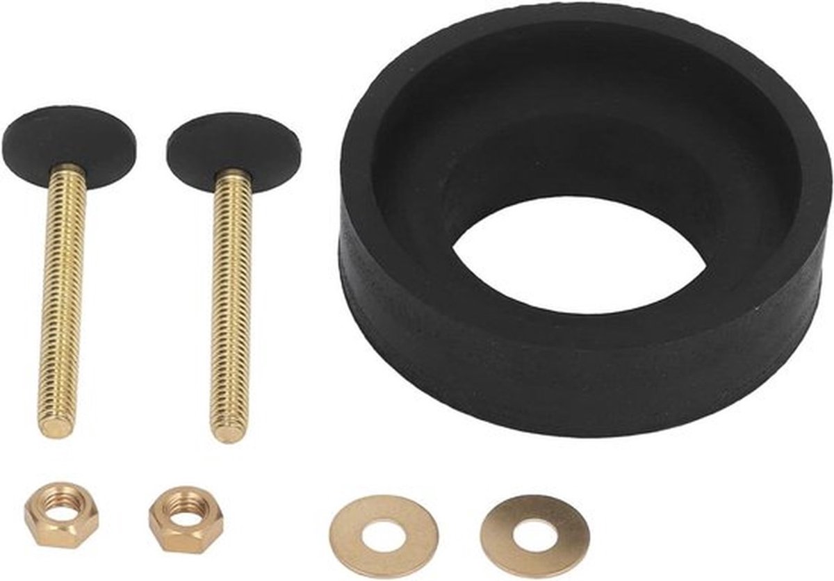 Toilet tank reparatieset - rubberen ring, messing afstandhouders, schroeven - badkamer reparatiekit - sanitair accessoires.