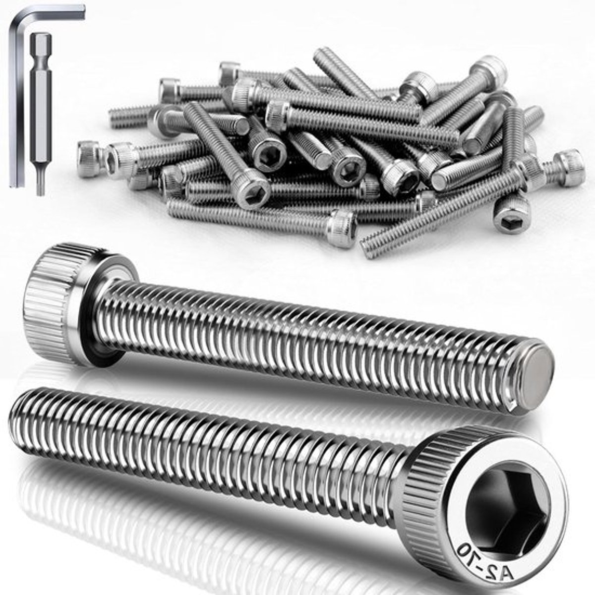 120 stuks roestvrijstalen cilinderkopbouten M3 x 20 mm DIN 912 met volledige schroefdraad