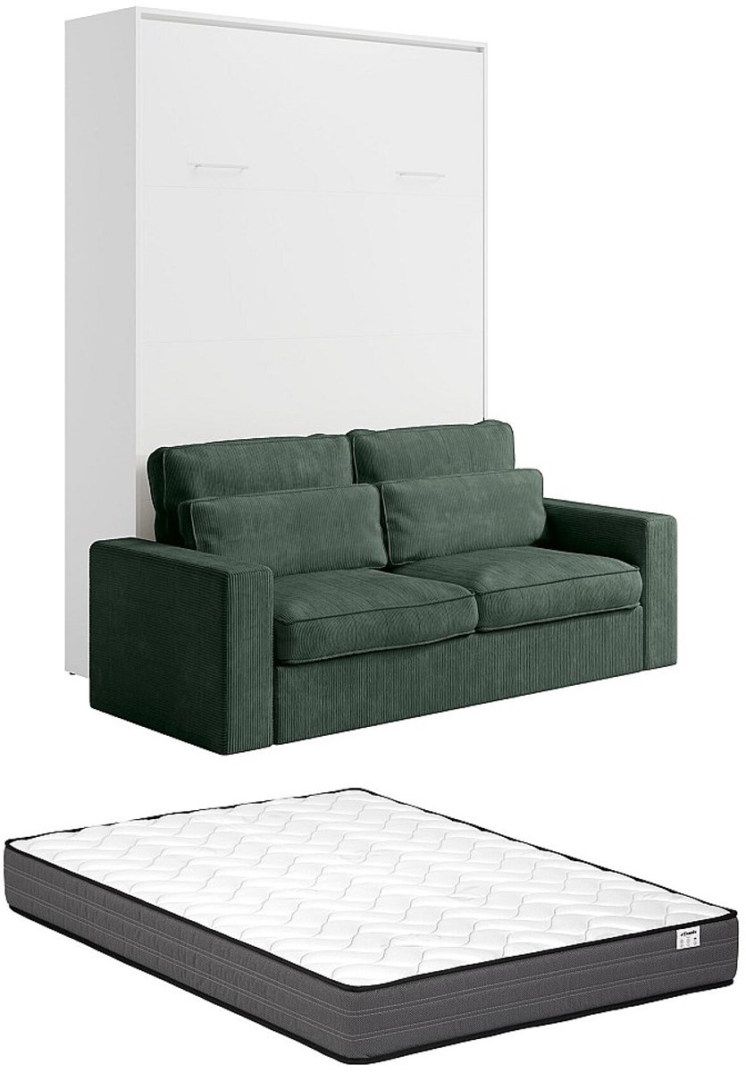 Vente-unique Bedkast hout wit 140 x 200 cm