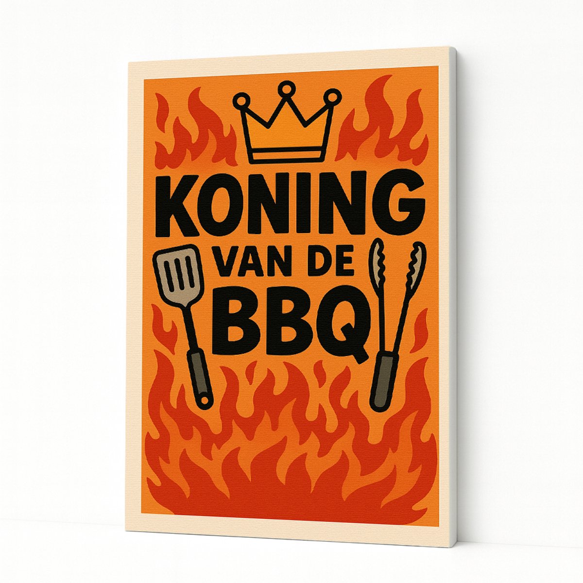 Koning van de BBQ – wandkunst – woondecoratie – Canvas schilderij – 80x120 cm