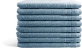 DoubleLife Washandjes 16x21 cm - Set van 8 - 100% Katoen, waarvan 50% Gerecyclede Katoen - GRS Gecertificeerd - Cashmere Blue