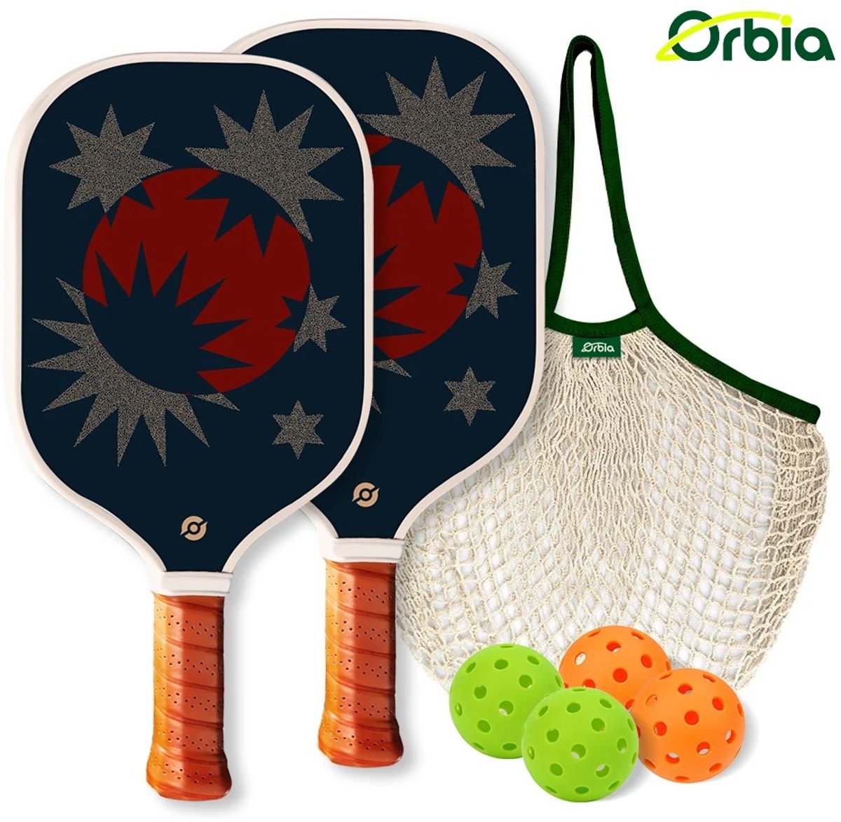 Orbia Pickleball set - 2 Pickleball Paddles - Inclusief ballen en tas - Voldoet aan USA Pickleball richtlijnen