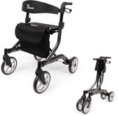Parvum SuperLight Rollator - Ultra-lichtgewicht rollator (5,1kg) - Incl. stokhouder, tas & rugleuning - Antraciet