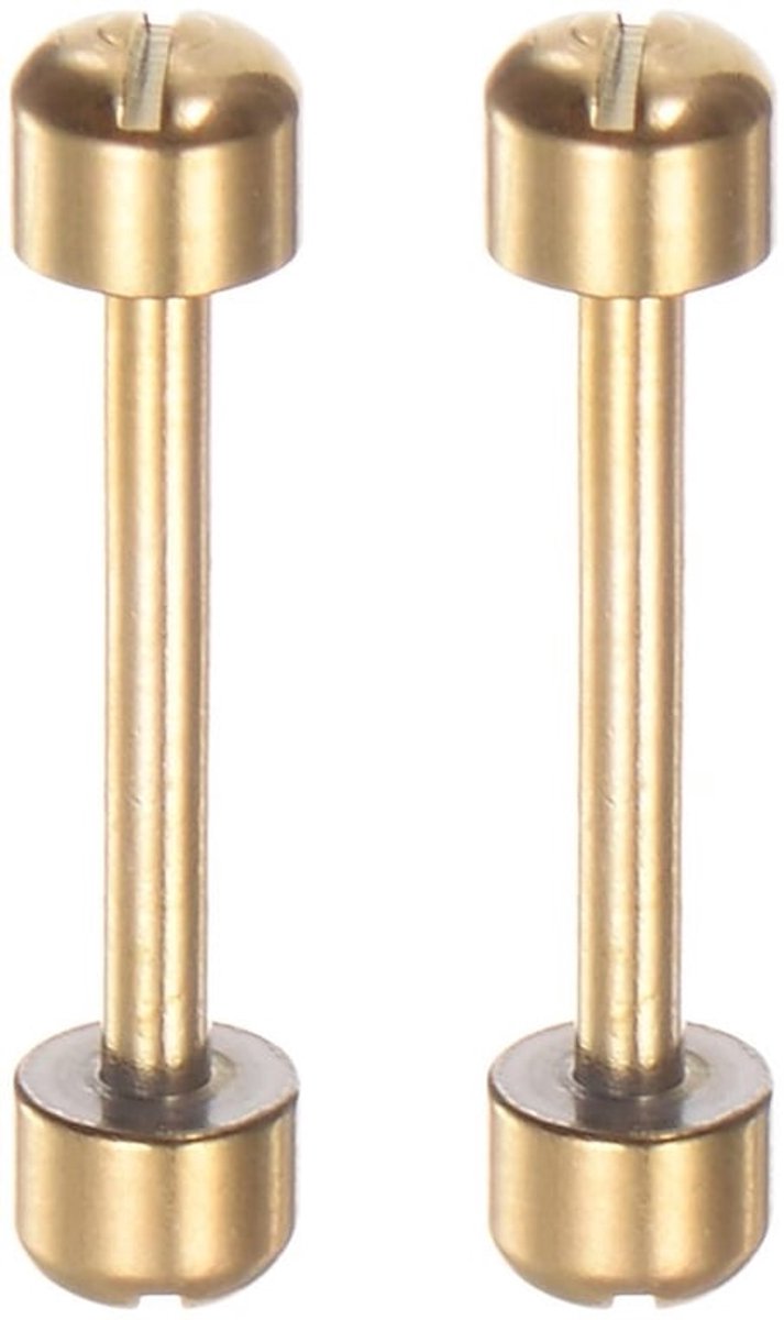 KARZO - 2 stuks Horloge Schroeven Tube Stang - 18mm Binnen Diameter - RVS - Gouden Kleur