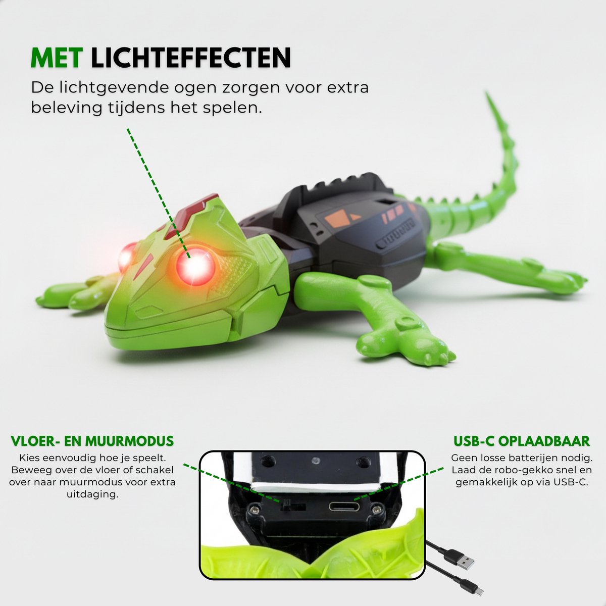 Boncy® Bestuurbare RC Auto - Robot Speelgoed Binnen - Muurklimmende Gekko - Bestuurbaar Dino Car - Afstandbestuurbaar Dinosaurus Speelgoed voor Jongens & Meisjes - Kinderspeelgoed 3 4 5 6 8 10 + Jaar - Kinder Peuter Spellen Cadeau Kind — afbeelding 4