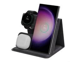 imoshion 3-in-1 Opvouwbare Draadloze Oplader - 15W Qi Oplaadstation - Foldable Wireless Charger
