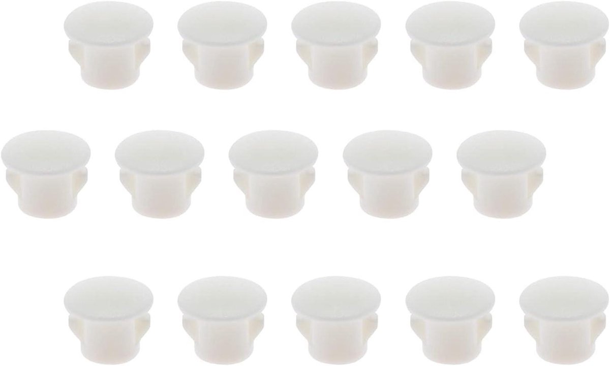 Plastic Gatstekkers - Meubelhekwerk - 100 Stuks - Wit - Snap in Vergrendeling - Staal - Post Pijp - Insert Eindkappen - Geschikt voor Kasten - Stalen Meubelhekwerken - Buis 7 mm - Funiture - Nordivar.