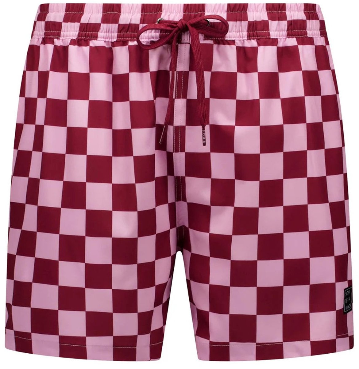 Son of a Beach - Check Red Pink Heren Zwembroek - maat M - Rood/Roze