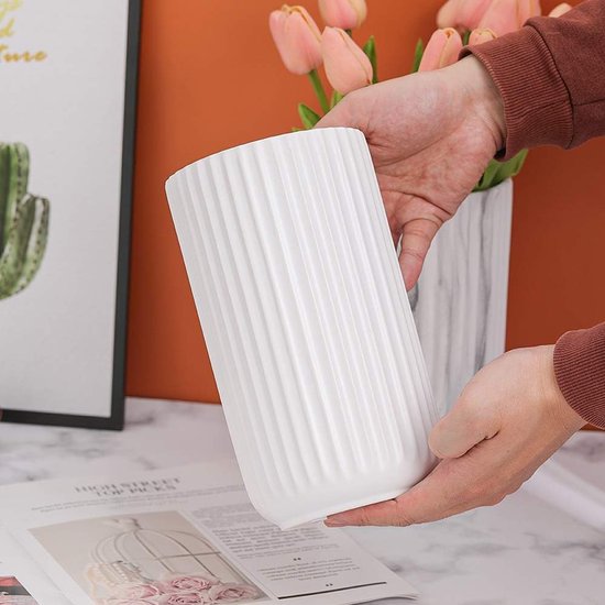 JIDOFUE Witte keramische vaas 71 cm hoge vloer bloem vaas grote vazen voor tafel centerpieces vaas rek woondecoratie houder decoratieve woonkamer gedroogde bloemen eenvoudige arrangement vaas