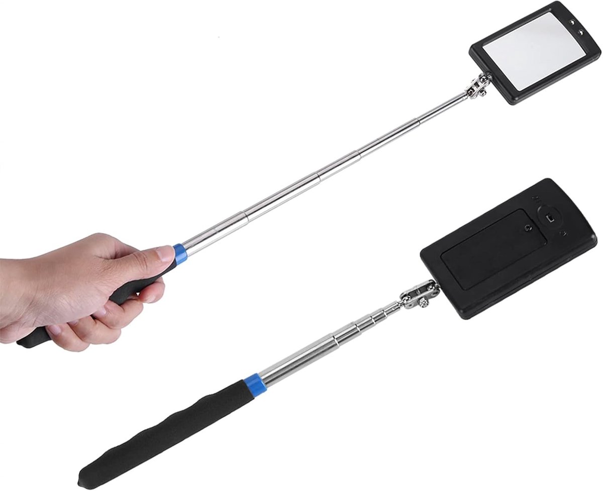 Telescopische Inspectie Spiegel - Uittrekbare Inspectie Spiegel met 2 LED Lampen - 360 Graden Draaibaar Trekgereedschap voor Auto Mechanica