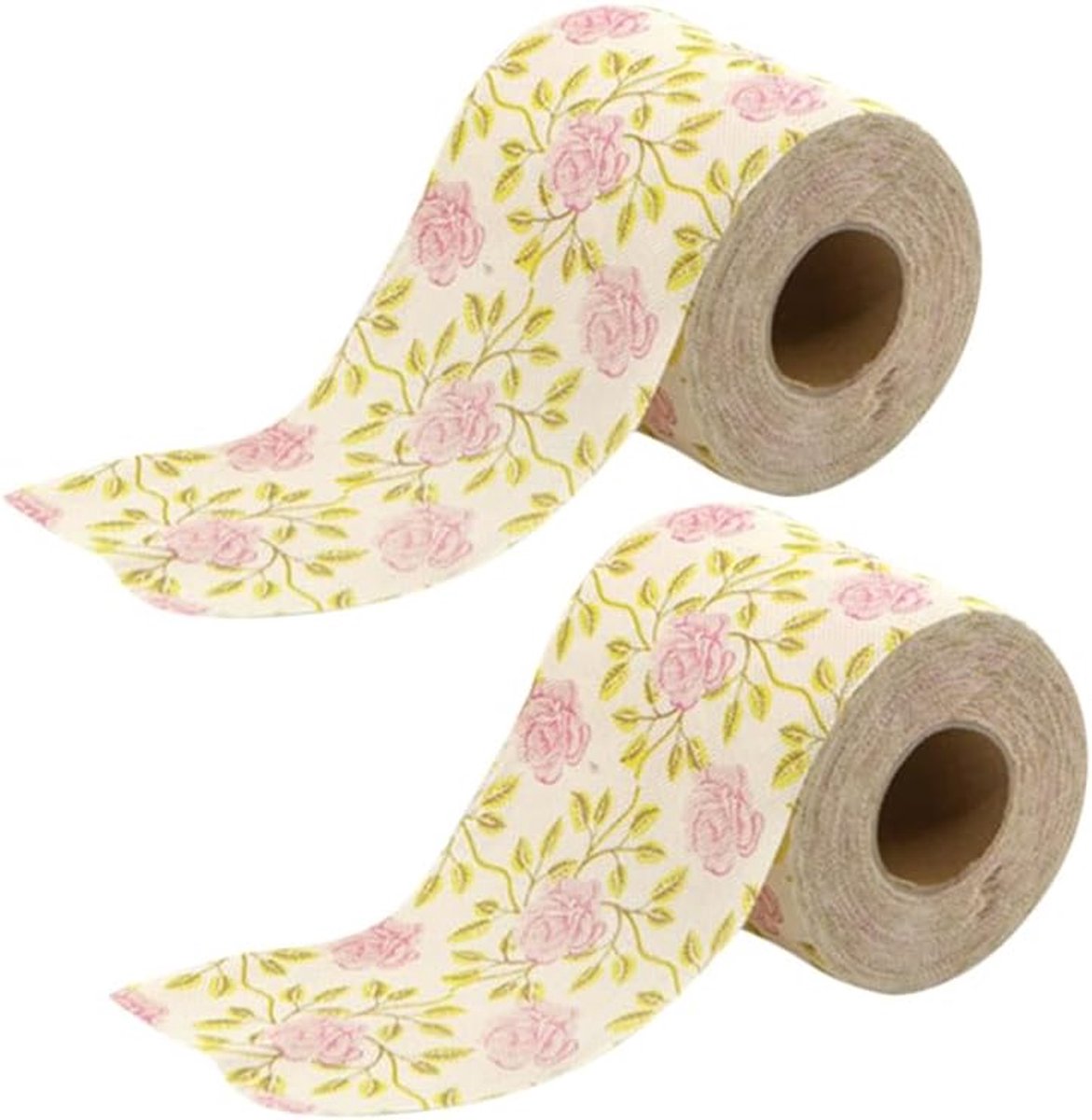 2 Rolls Elegante Roze Toiletpapier met Bloemig Patroon voor Binnen Decoratie - Natuurlijke Pulp - Huidvriendelijk