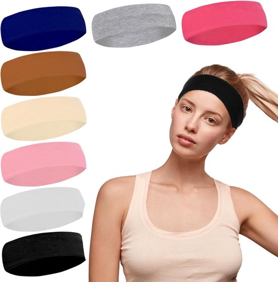 Zachte Hoofdbanden voor Vrouwen - 8 Stuks - Brede Hoofdband - Elastische Haarbanden - Sport Haarband voor Fitness en Yoga