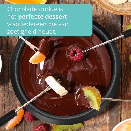 Fondueset - Chocolade Fondue - Fonduepan - 230V - 500ML - Zwart — afbeelding 3