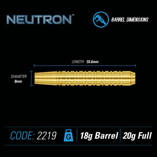 Winmau Neutron 1 Brass - Soft Tip Darts van Winmau — afbeelding 4