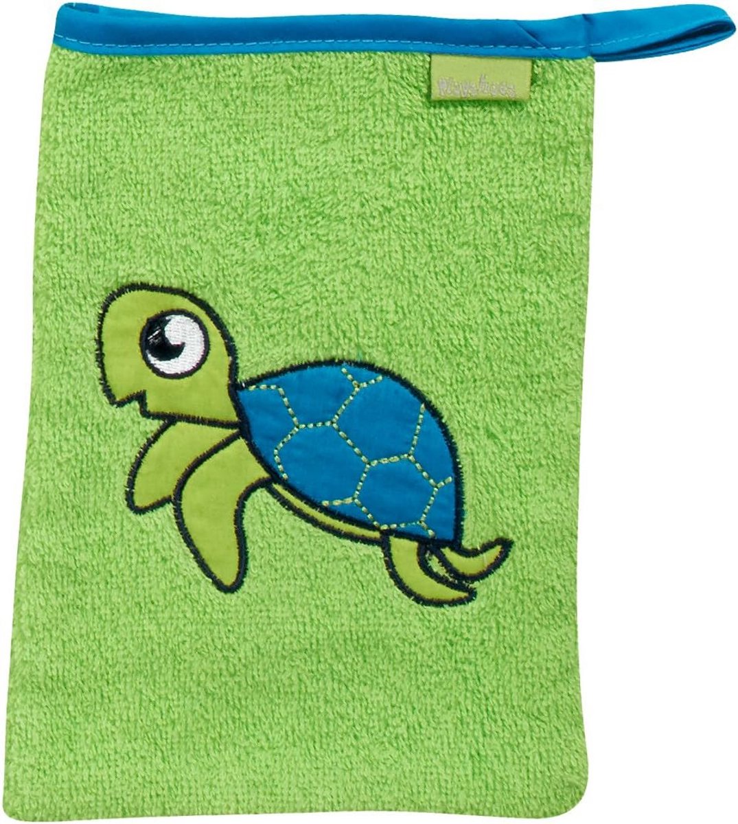 Frottee-Waschhandschuh voor Kinderen - Heel Zacht en Absorberend - Groene Schildpad