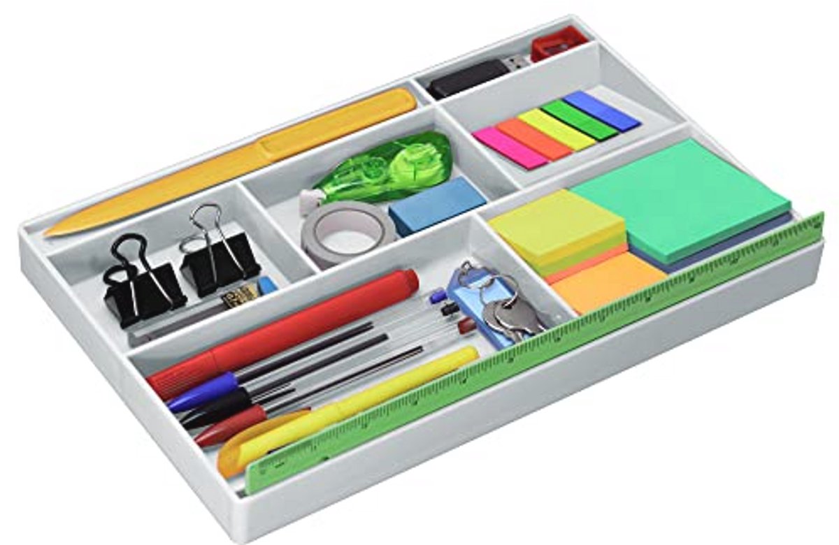 Multifunctionele Lade Organizer voor Bureaubenodigdheden en Accessoires - Wit