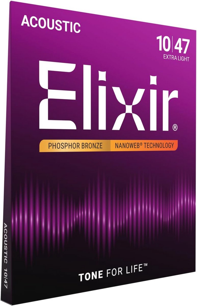 Fosforbronzen snaren voor akoestische gitaar met NANOWEB-coating - Extra licht (.010-.047)