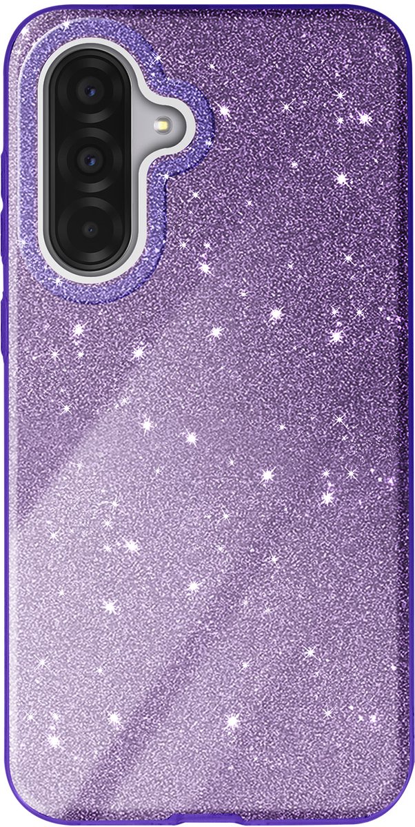 Avizar Glitter Hoesje Geschikt voor Samsung Galaxy A36 Schokbestendig Glitter, Paars