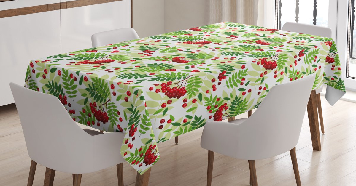 ABAKUHAUS Tafelkleed – Lijsterbes Groen – 140x170 cm, wasbaar