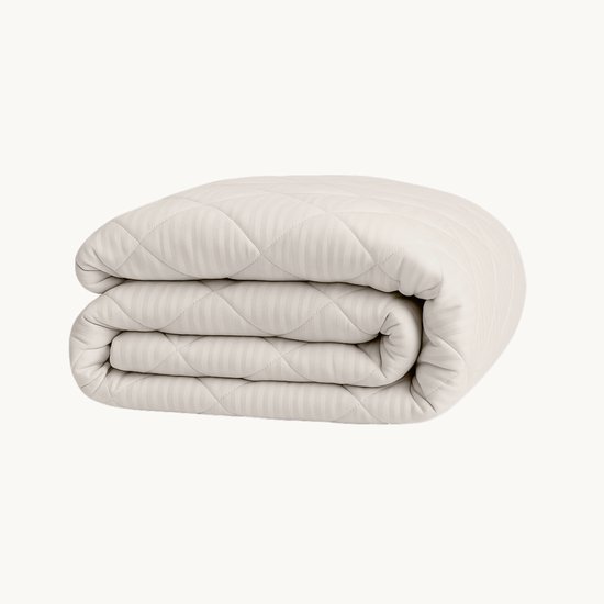 Y-NOT - Hotel Stripe Satin Dekbed Offwhite 240x220 - Dekbed Zonder Overtrek - Wasbaar Dekbed - Hoesloos dekbed - Dekbed met vaste overtrek - 30 dagen proefslapen