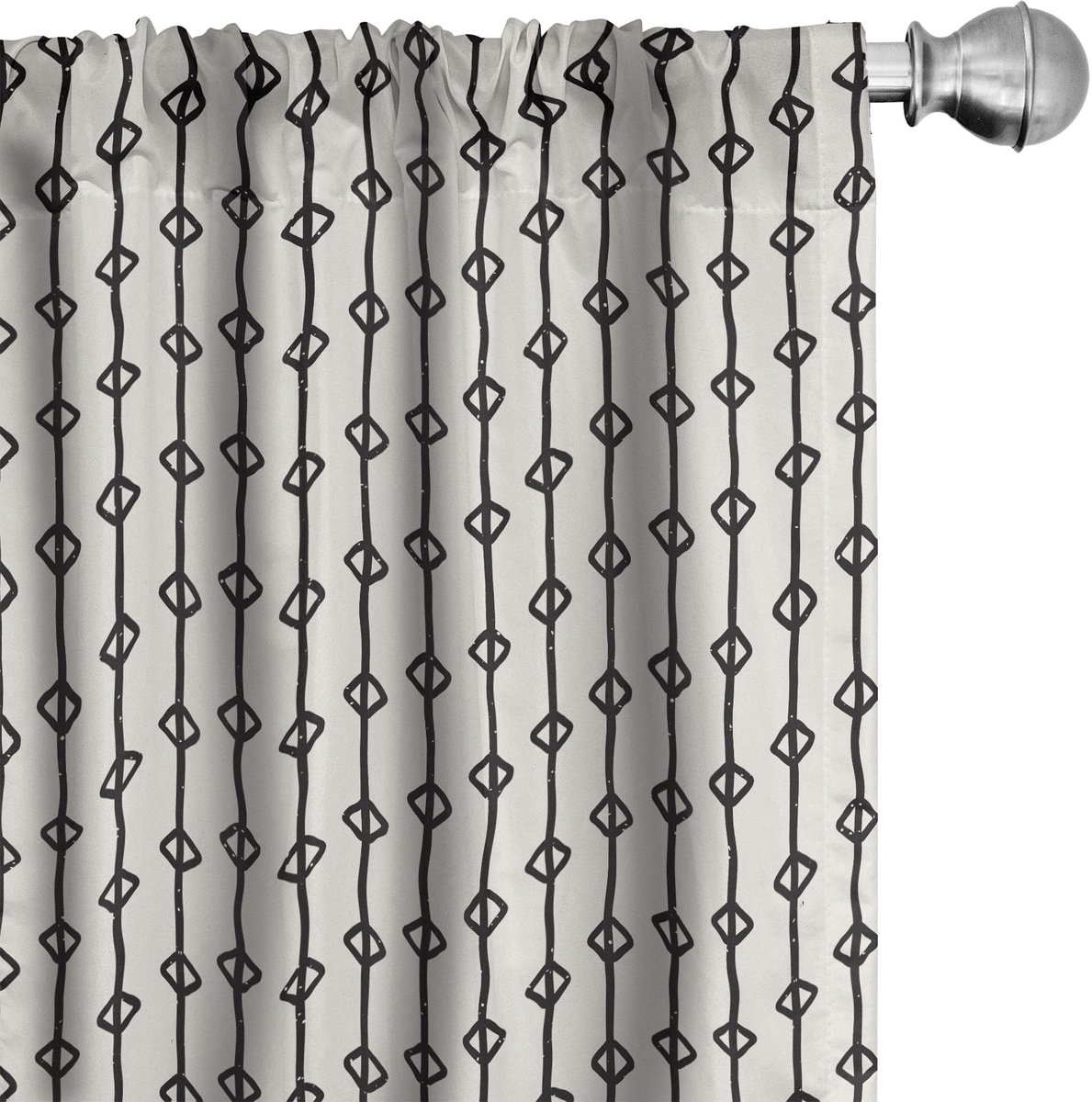 ABAKUHAUS Gestreepte gordijnen – 2x75x175 cm – microvezel – verduisterend Eierschaal