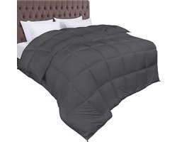 Dekbed 240x260 cm - 370 GSM Microvezel met Hoeklabels - Donzen Alternatief in Zwart