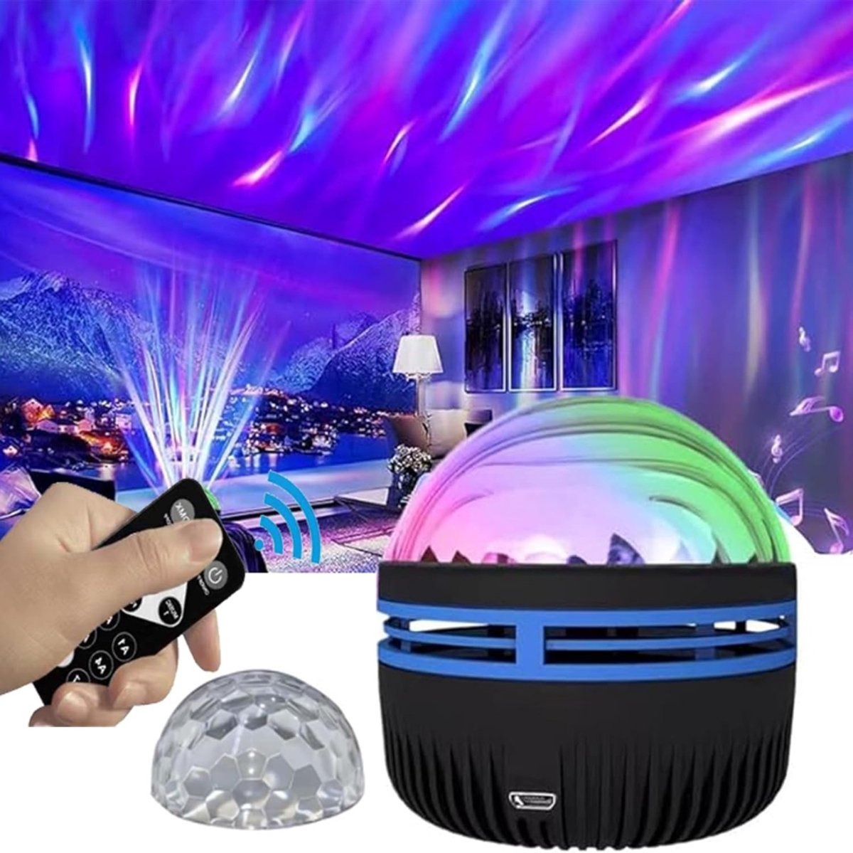 MMP® Noorderlicht Projector - Aurora Projector - Galaxy Lamp - 1x1x1cm - Zwart