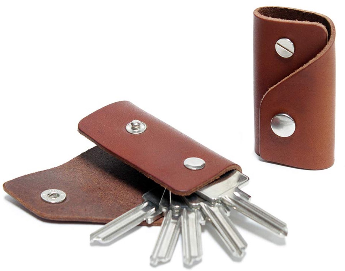 IMPERATORIS® Sleutel Organizer Leather - Sleutelhouder Wallet - Sleutelhanger Gadgets - Hanger voor Auto Sleutels - Sleutelopberger - Lichtbruin