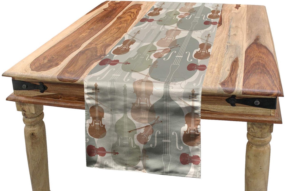 ABAKUHAUS Tafelloper – Strijkkwartet – 40x225 cm – Resedagroen