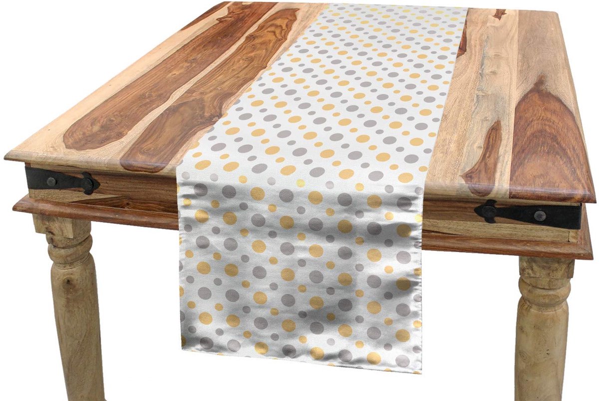 ABAKUHAUS Retro tafelloper – kadetblauw-wit – 40x180 cm – polyester