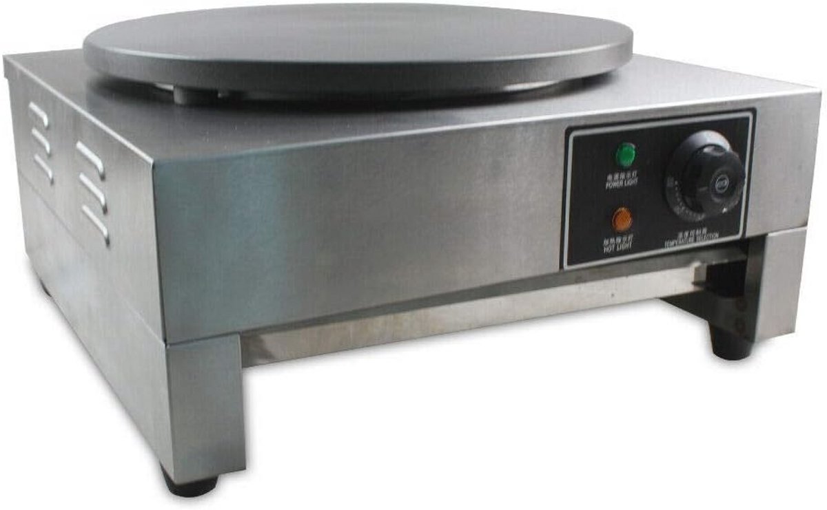 Grote Elektrische Pannenkoekenmaker met Instelbare Thermostaat en Uittrekbaar Blad