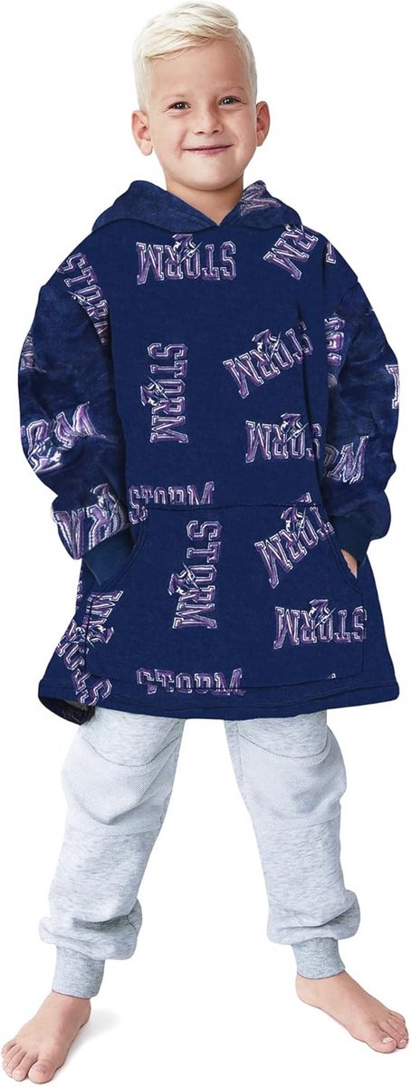 Oversized Hooded Deken voor Kinderen - Warme Sherpa Fleece Pullover met Capuchon