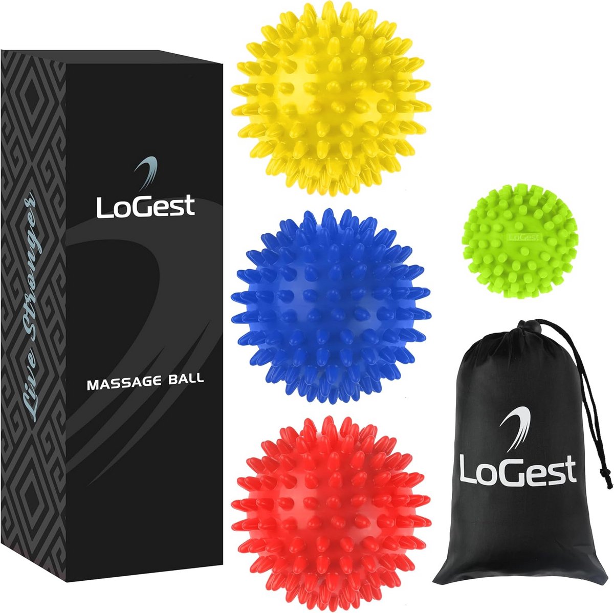 4-delige set voetmassageballen voor triggerpoint-therapie en blessureherstel