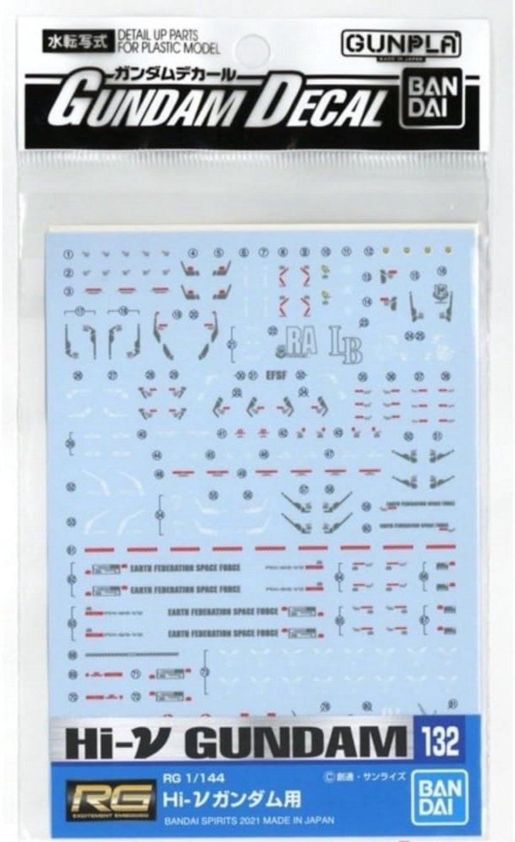 Sticker Set voor 1/144 Hi-Nu Gundam Model