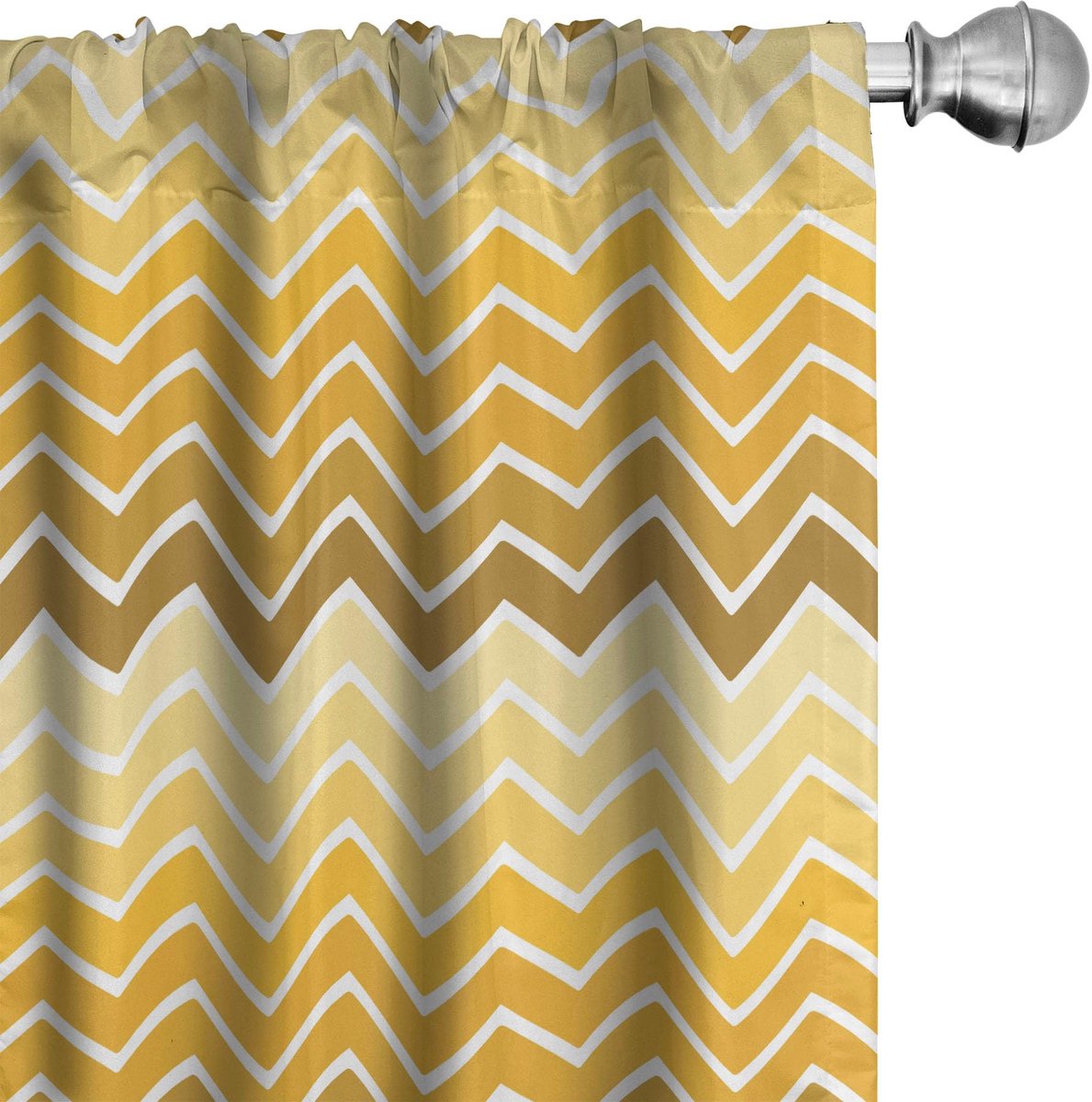 ABAKUHAUS Winkelgordijnen – Chevron-Ombre – 2-delige set 75x245 cm – Geel