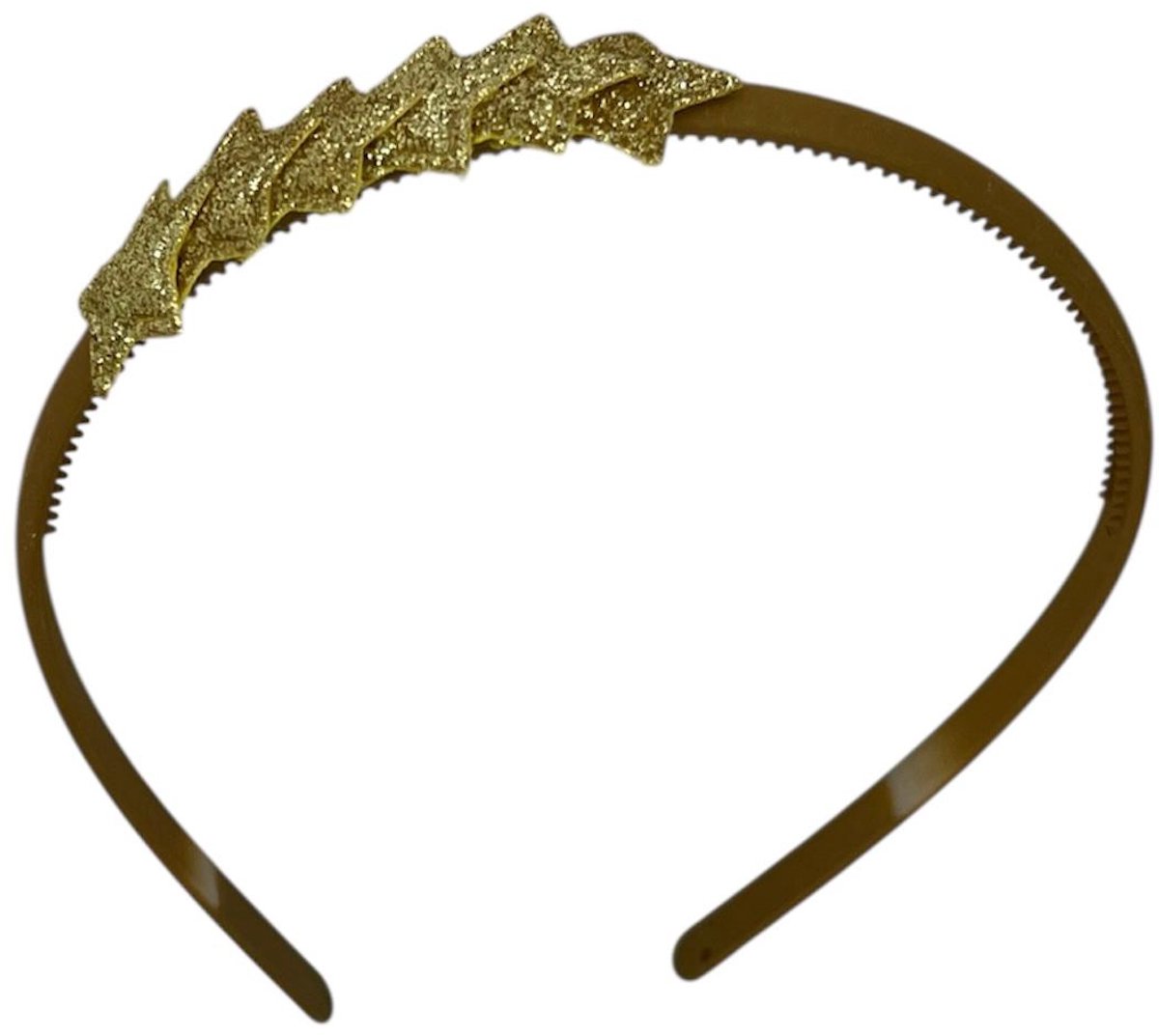 Diadeem met sterretjes - kerstcollectie - glimmend - ster - khaki diadeem - goud